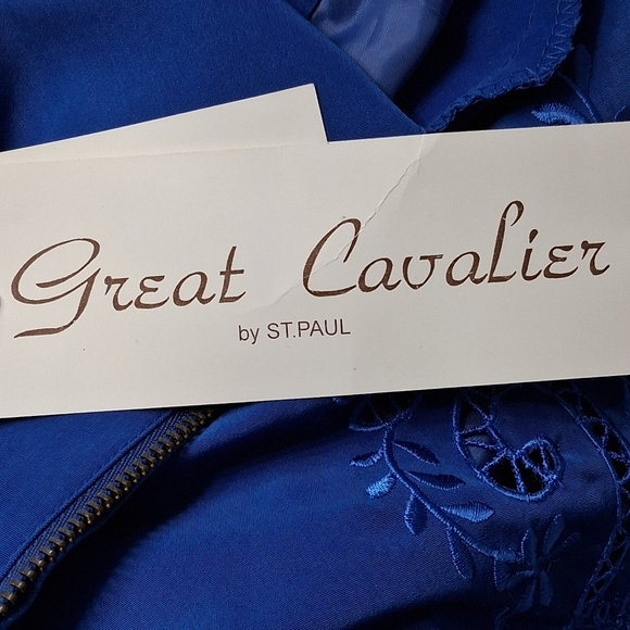NWT Vintage Great Cavalier Royal Blue Embroidered Jacket   Size L - Picture 15 of 15